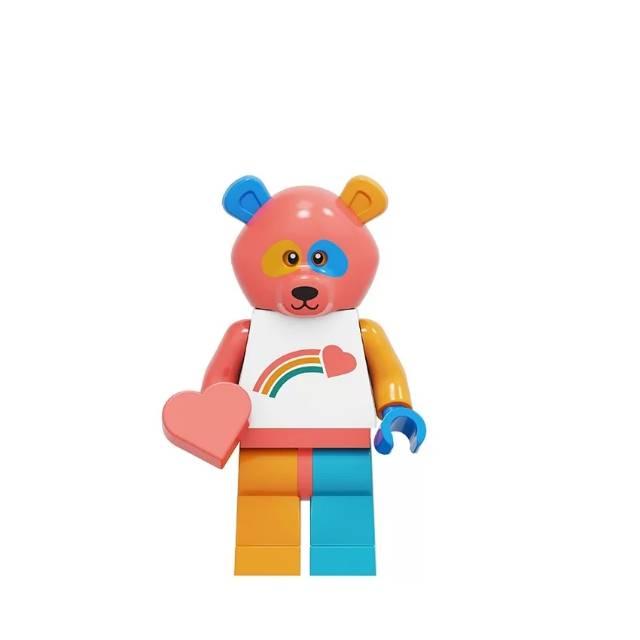 Rainbow Bear Costume Guy Custom Minifigure