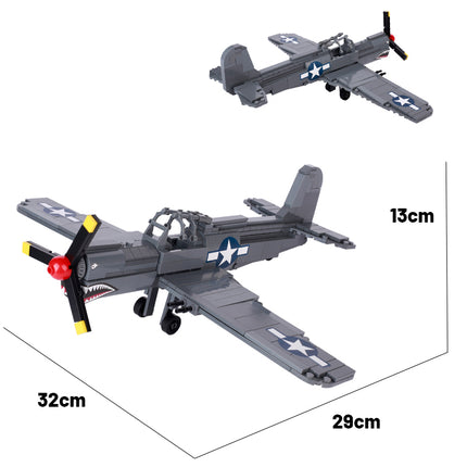 P-40 Fighter Aircraft Shark Mouth Custom Military MOC