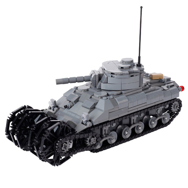WW2 USA Sherman Minesweeper Tank Custom Military MOC