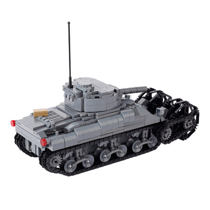 WW2 USA Sherman Minesweeper Tank Custom Military MOC