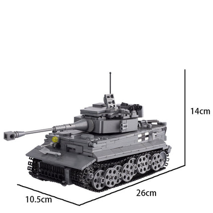 WW2 German Tiger Heavy Tank Custom Military MOC