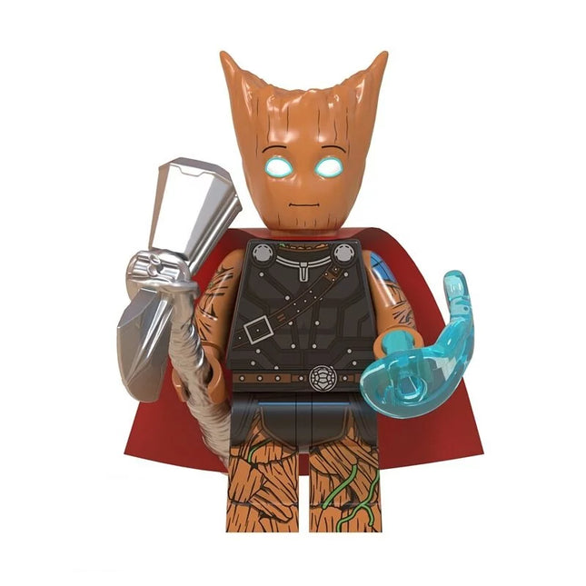 Groot x Thor Custom Marvel Superhero Minifigure