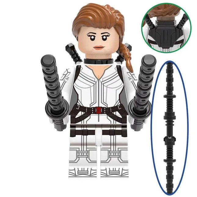 Black Widow (White Suit) Custom Marvel Superhero Minifigure