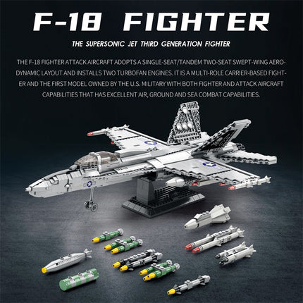 F-18 Hornet Supersonic Fighter Jet Building Set