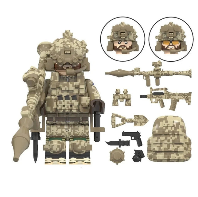 US Desert Strike Force Soldier Custom Military Minifigure