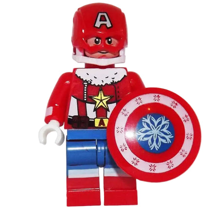 Captain America Santa Custom Marvel Christmas Superhero Minifigure