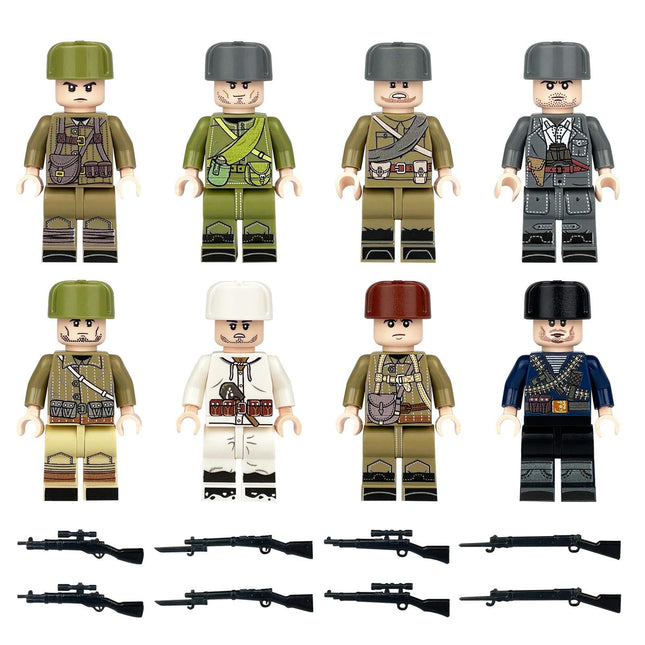 WW2 Soviet Military Soldiers Minifigure Bundle Set