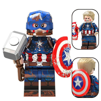 Captain America (Endgame) (damaged suit) Custom Marvel Superhero Minifigure