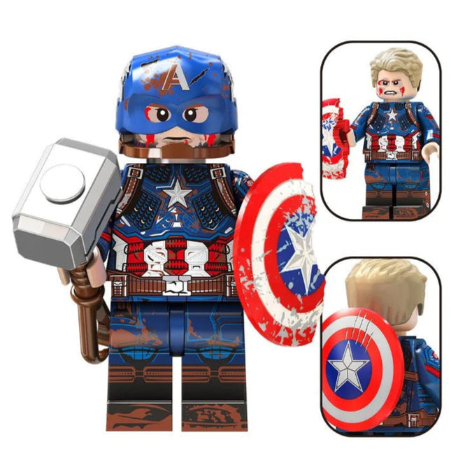 Captain America (Endgame) (damaged suit) Custom Marvel Superhero Minifigure