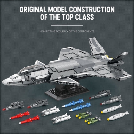 J-20 Mighty Dragon Fighter Jet Building Set