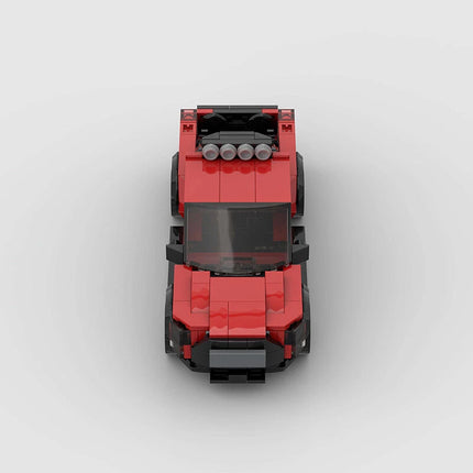 Ford Ranger Red Pickup Truck Custom Car MOC