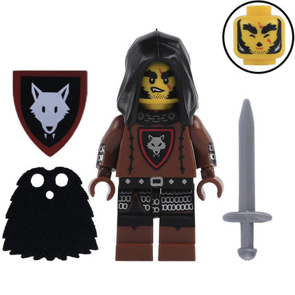 Wolf Swordsman Medieval Knight Custom Soldier Minifigure