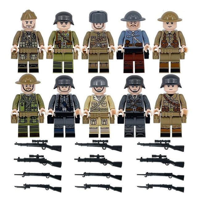 WW2 Soldiers Minifigure Military Bundle Set