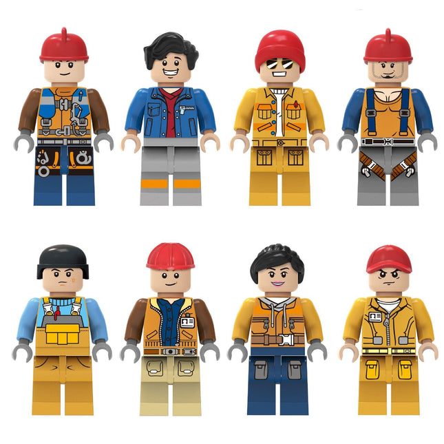 Construction Workers and Engineers Minifigure Bundle Set