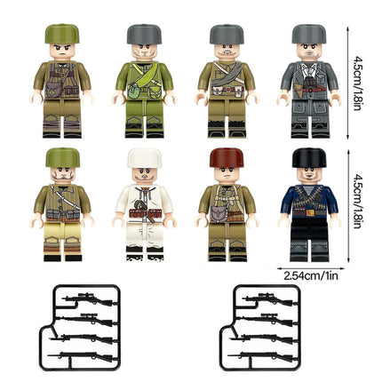 WW2 Soviet Military Soldiers Minifigure Bundle Set