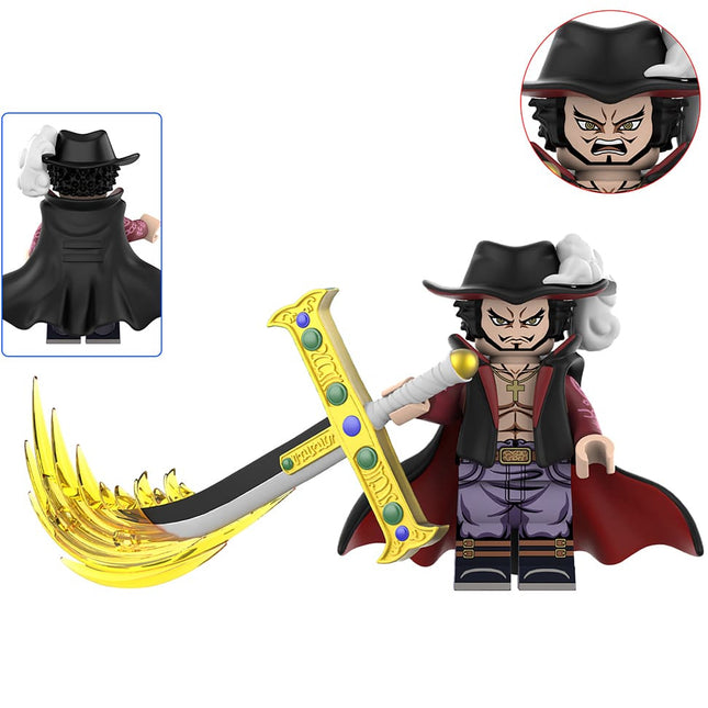 Dracule Mihawk Custom One Piece Anime Minifigure