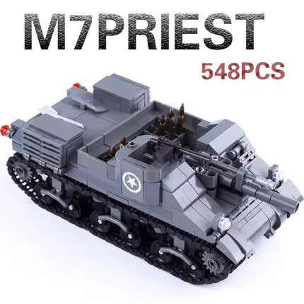 WW2 USA M7 Priest Tank Custom Military MOC