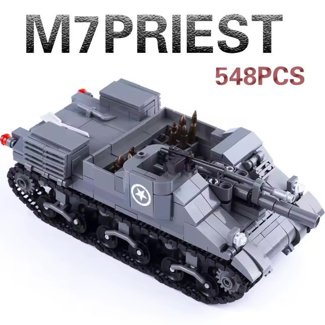WW2 USA M7 Priest Tank Custom Military MOC