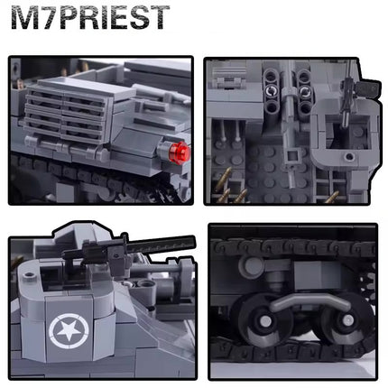 WW2 USA M7 Priest Tank Custom Military MOC