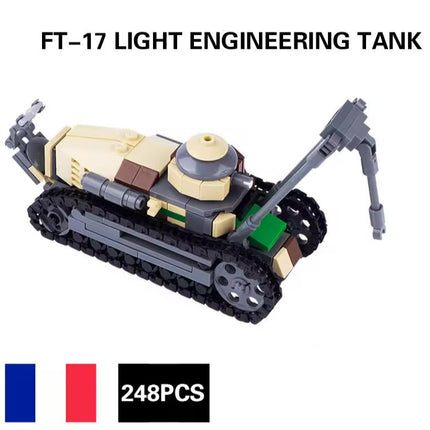 Renault FT-17 Light Engineering Tank Custom Military MOC