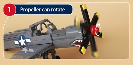 P-40 Fighter Aircraft Shark Mouth Custom Military MOC