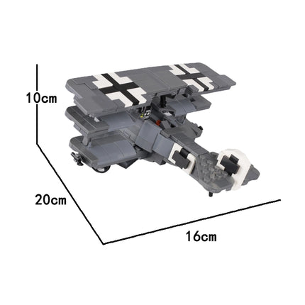 WW1 German Fokker Dr.I Fighter Aircraft Custom Military MOC