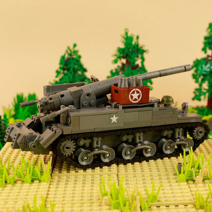 WW2 USA M12 Gun Motor Carriage Custom Military MOC