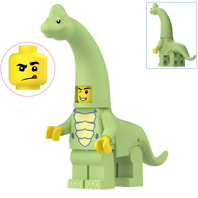 Green Brachiosaurus Costumed Fan Custom Minifigure