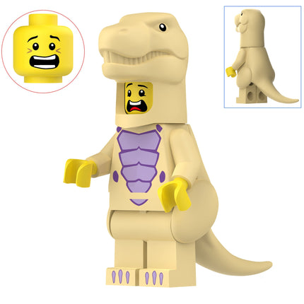 Yellow Tyrannosaurus Costumed Fan Custom Minifigure