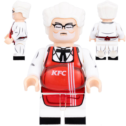 Fat Colonel Sanders KFC Custom Icon Minifigure