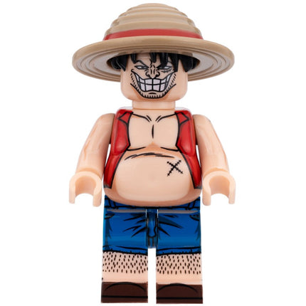 Demalo Black (Fat Monkey D. Luffy) Custom One Piece Anime Minifigure