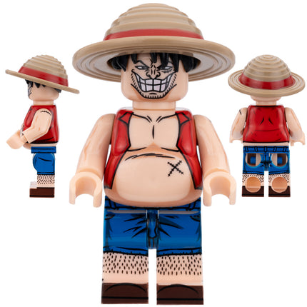 Demalo Black (Fat Monkey D. Luffy) Custom One Piece Anime Minifigure