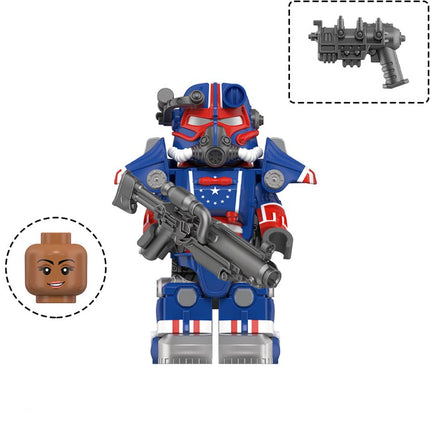T-45 Power Armor (Patriotic) Custom Fallout Minifigure