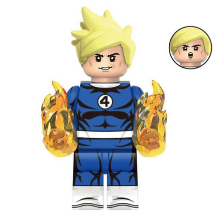 Human Torch (Fantastic Four) Custom Marvel Superhero Minifigure