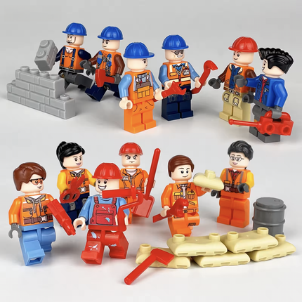 Construction Workers and Engineers Minifigure Bundle Set