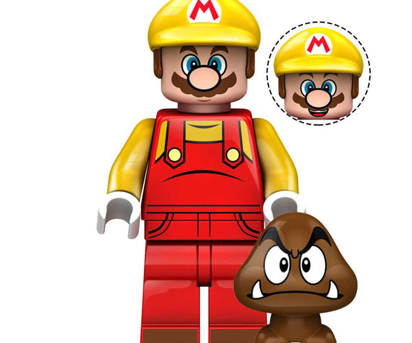 Builder Mario from Super Mario Custom Minifigure – Minifigure Bricks