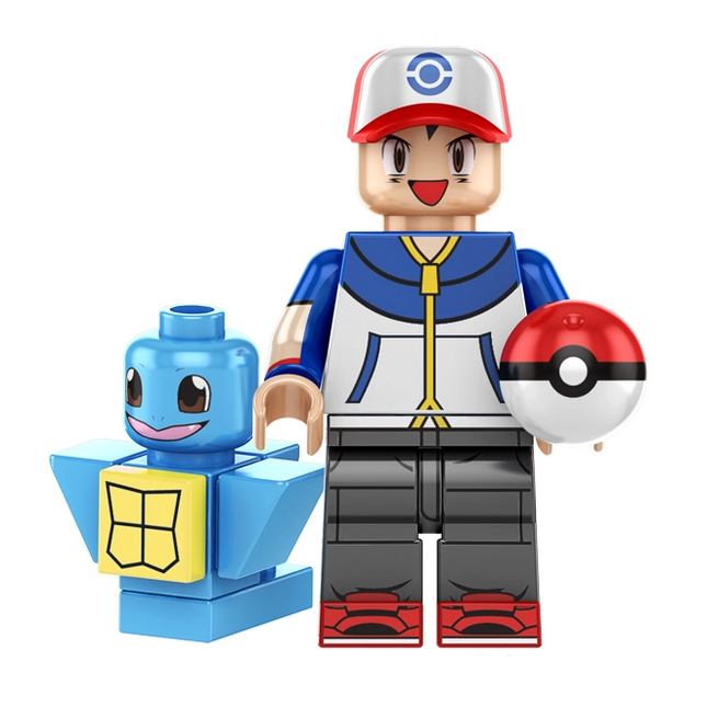 Ash Ketchum with Squirtle Pokemon Minifigure