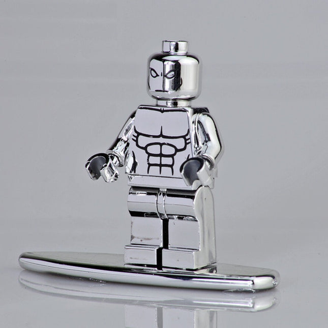 Chrome Silver Surfer Custom Marvel Superhero Minifigure