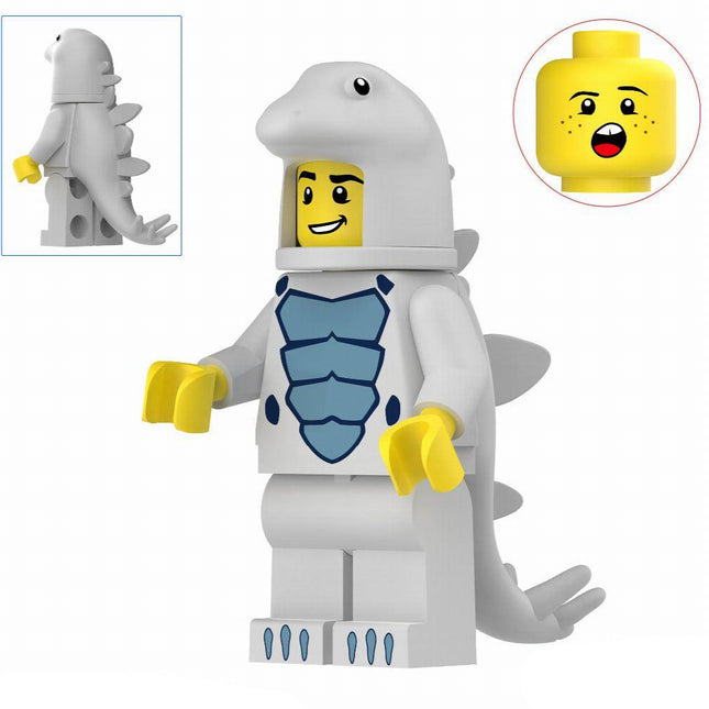 Light Blue Stegosaurus Costumed Fan Custom Minifigure