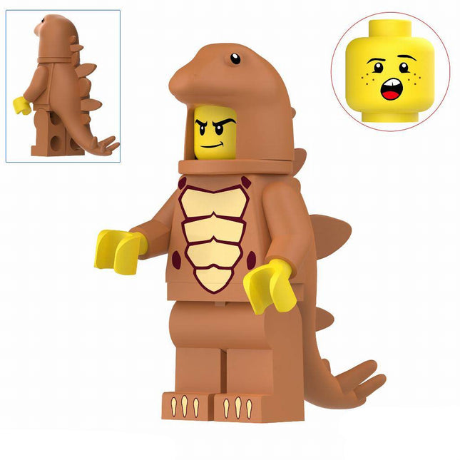 Brown Stegosaurus Costumed Fan Custom Minifigure