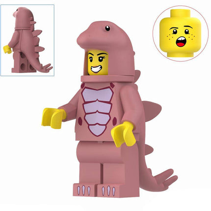 Purple Stegosaurus Costumed Fan Custom Minifigure