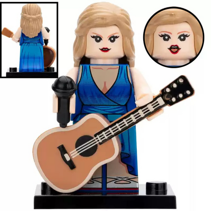 Taylor Swift Blue Dress Custom Musician Minifigure