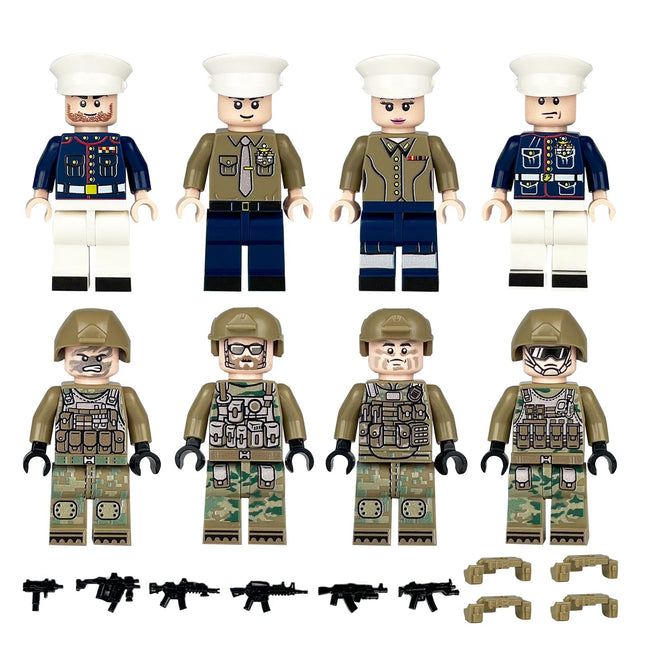 Army Marine Corps Soldiers Minifigure Military Bundle Set
