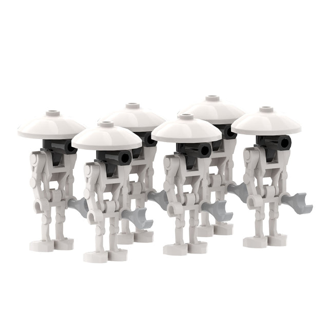 6 x DUM-series Pit Droid (White) custom Star Wars Minifigure