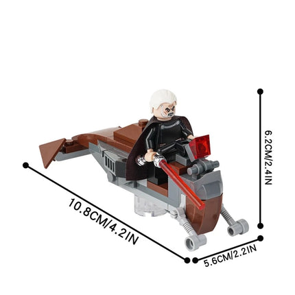 Flitknot Speeder Bike With Count Dooku Star Wars MOC