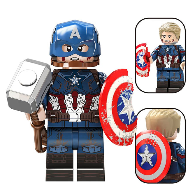 Captain America (Endgame) (damaged suit) Custom Marvel Superhero Minifigure