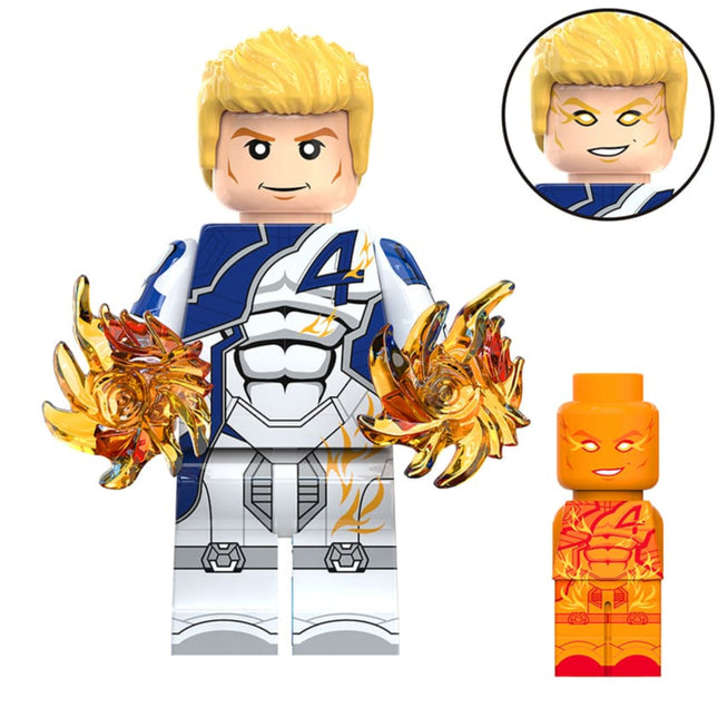 Human Torch (Marvel Rivals) Custom Marvel Superhero Minifigure