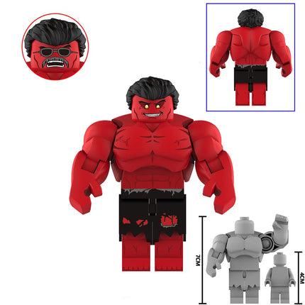Marvel Red Hulk Custom Marvel Superhero Large Minifigure