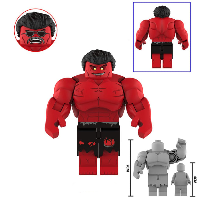 Marvel Red Hulk Custom Marvel Superhero Large Minifigure