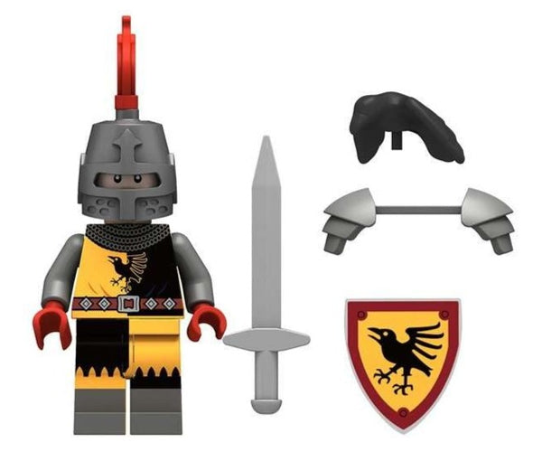 Raven Medieval Knight Custom Soldier Minifigure – Minifigure Bricks